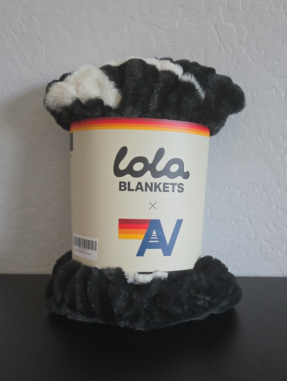 Lola Aviator Nation Black and White Plush Baby Blanket